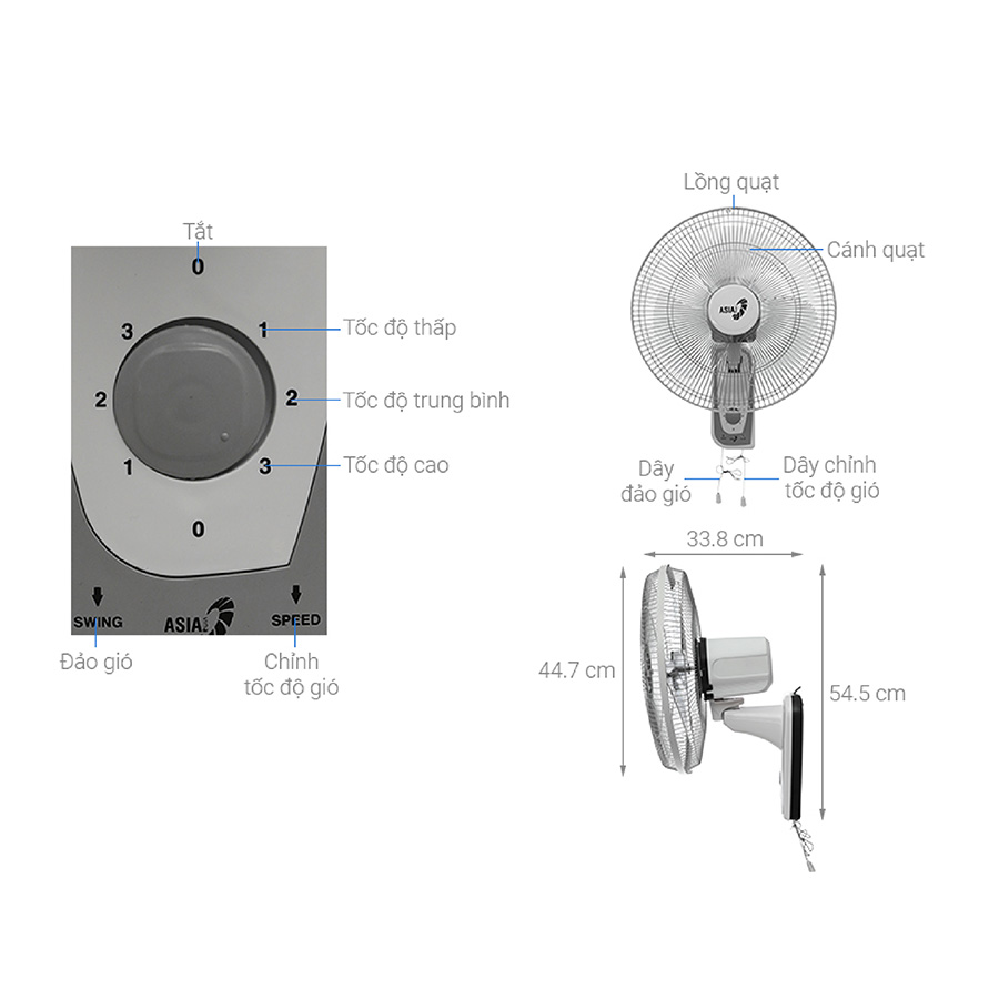 Quạt treo tường ASIAVINA VY357792