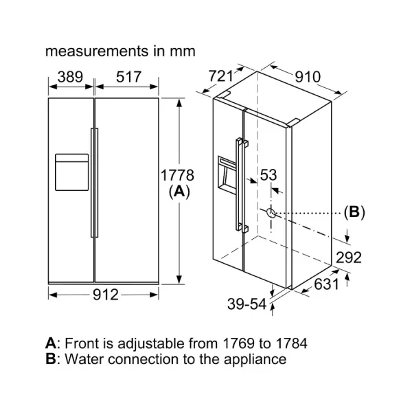 Tủ lạnh Side by Side 585 lít Bosch KAD92HBFP