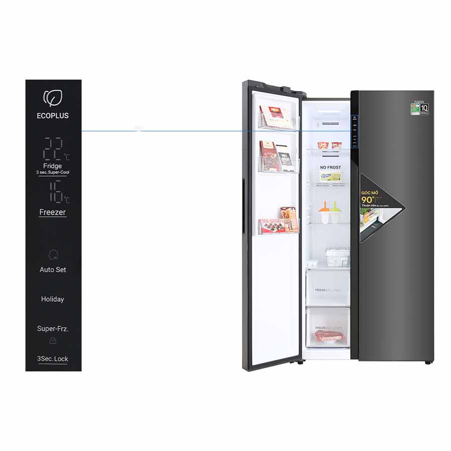 Tủ lạnh Aqua Inverter 541 lít Side By Side AQR-S541XA(BL)