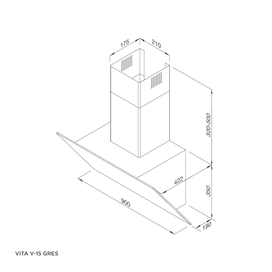 Máy hút mùi áp tường Malloca VITA V-15 Gres