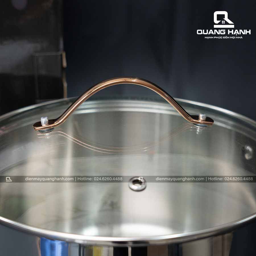Ảnh thực tế Nồi hầm inox 304 cao cấp Ciwete 32cm nắp kính SS0101-C