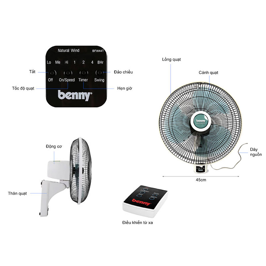 Quạt Treo Tường Benny BFW-48T