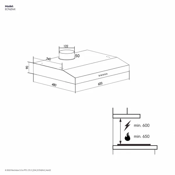 Máy hút mùi Electrolux ECF6214X