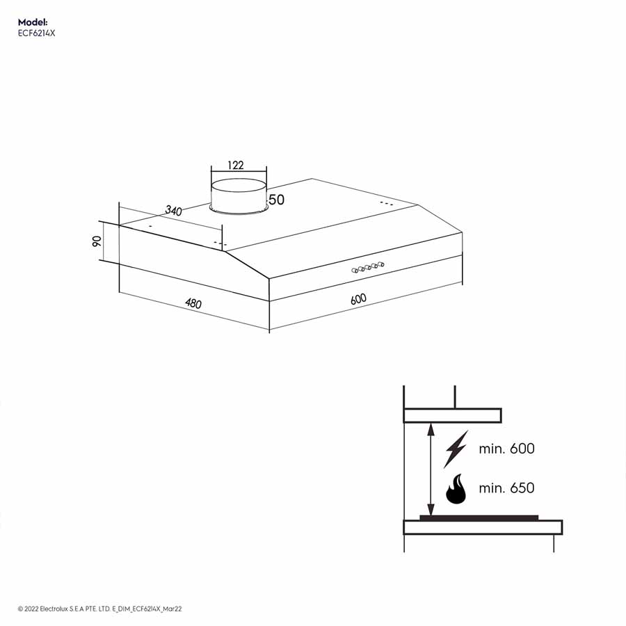 Máy hút mùi Electrolux ECF6214X