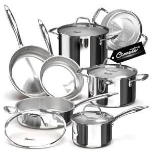 Bộ nồi inox cao cấp Ciwete 7 món có xửng hấp (chảo  inox)  SS0103-11PC NEW-SS