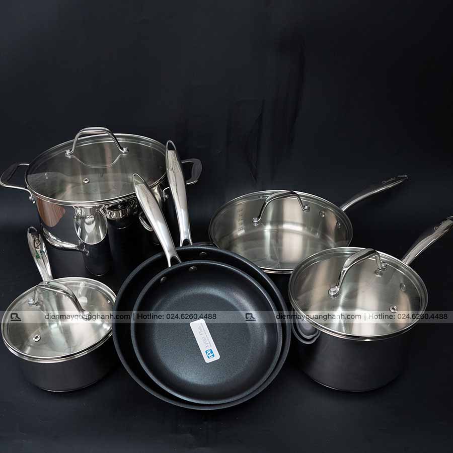 Ảnh thực tế Bộ nồi inox cao cấp Ciwete 6 món SS0101-10PC