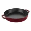 Chảo hai quai Staub màu đỏ lựu 33cm (B)