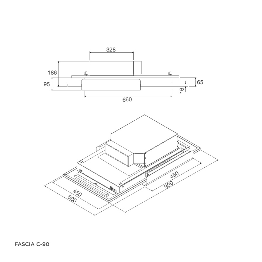 Máy hút mùi âm trần Malloca FASCIA-C-90