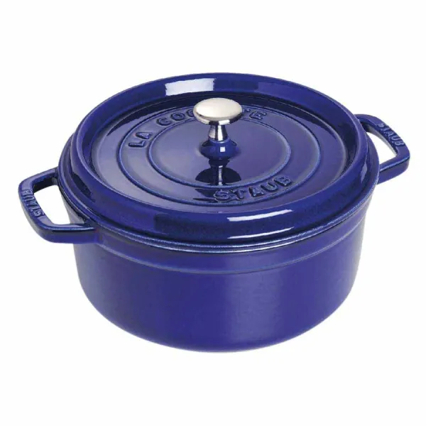 Nồi gang tròn Staub màu xanh đen 24cm – 3.8L