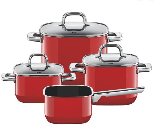 Bộ nồi Silit Quadro Red Topfset 4 tlg. - toàn cảnh sản phẩm