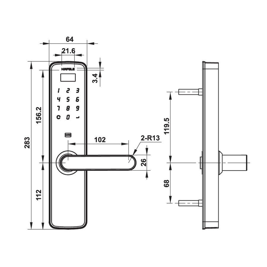 Khóa điện tử Hafele DL7000 912.05.497