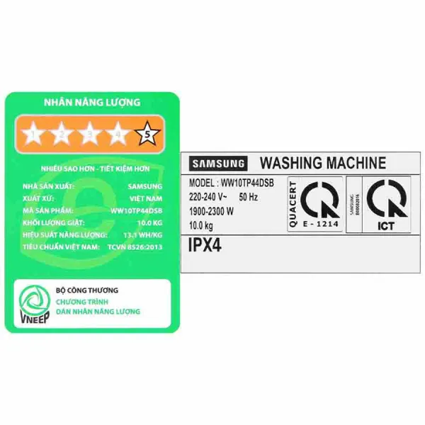 Máy giặt Samsung Inverter 10 kg WW10TP44DSB/SV