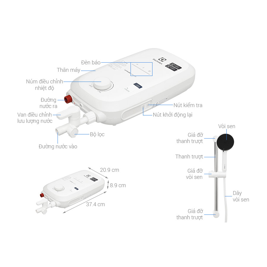 Máy nước nóng trực tiếp Electrolux EWE451QX-W4M
