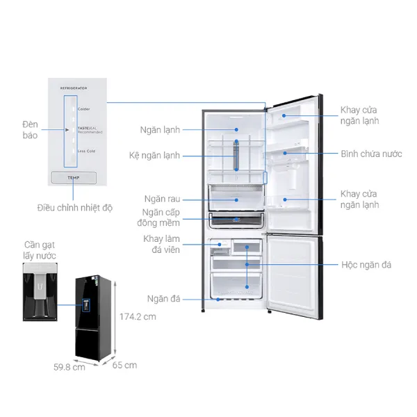 Tủ lạnh Electrolux Inverter 335 lít EBB3742K-H