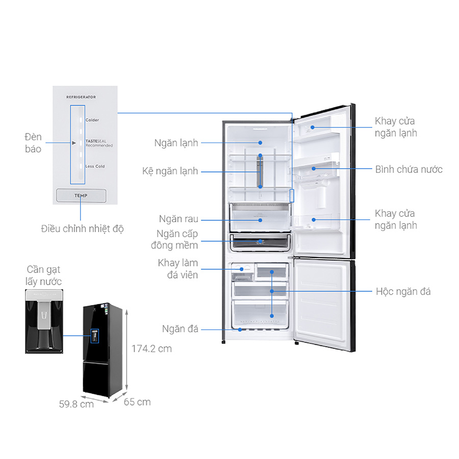 Tủ lạnh Electrolux Inverter 335 lít EBB3742K-H