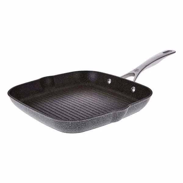 Chảo vuông nướng nhôm chống dính BALLARINI Salina Granititum 28x28cm