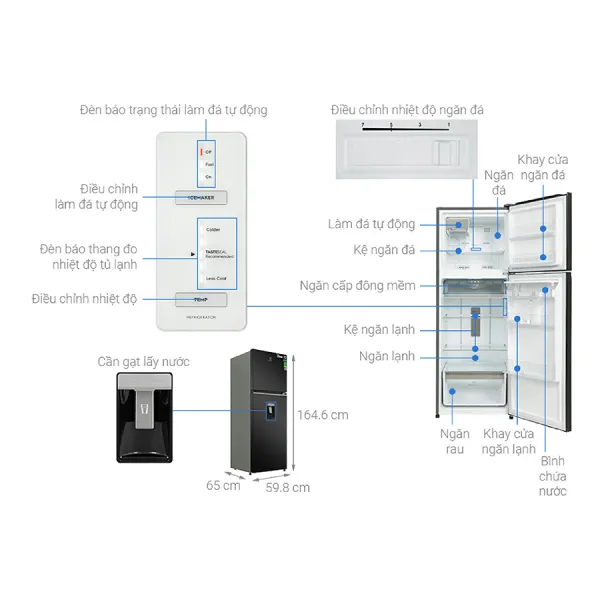 Tủ lạnh Electrolux Inverter 312 lít ETB3460K-H