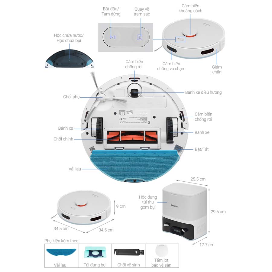 Robot hút bụi lau nhà Philips XU2100/25
