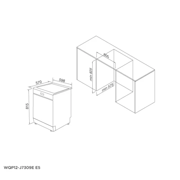 Máy rửa bát âm tủ Malloca WQP12-J7309E E5