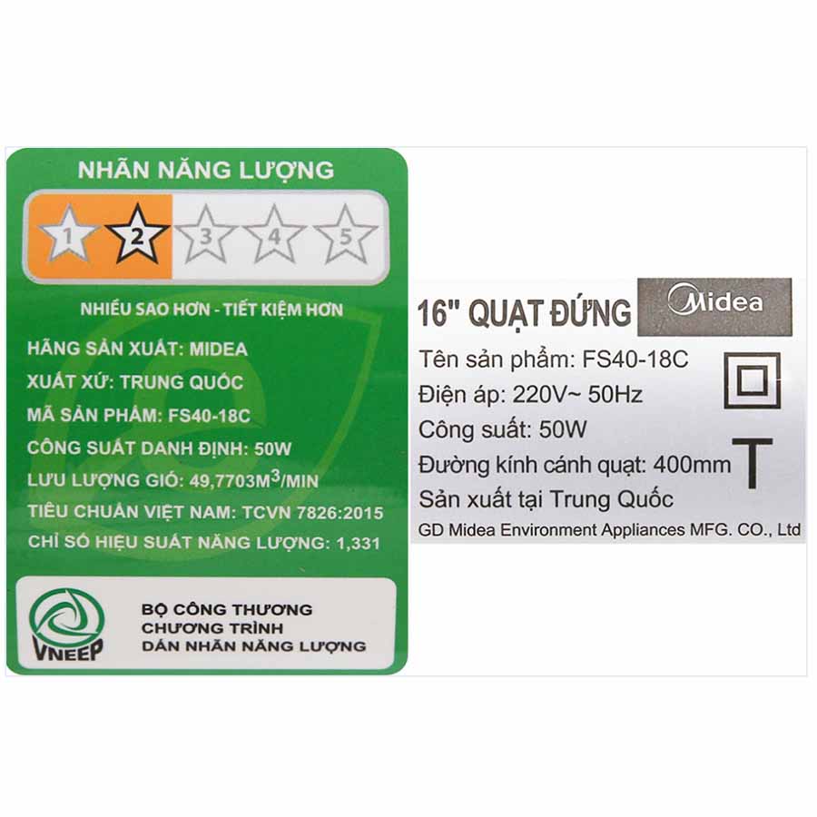 Quạt đứng Midea FS40-18C