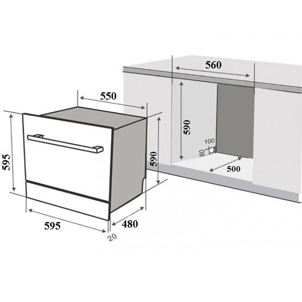 Máy rửa chén bát 8 bộ Texgio H595DT08B