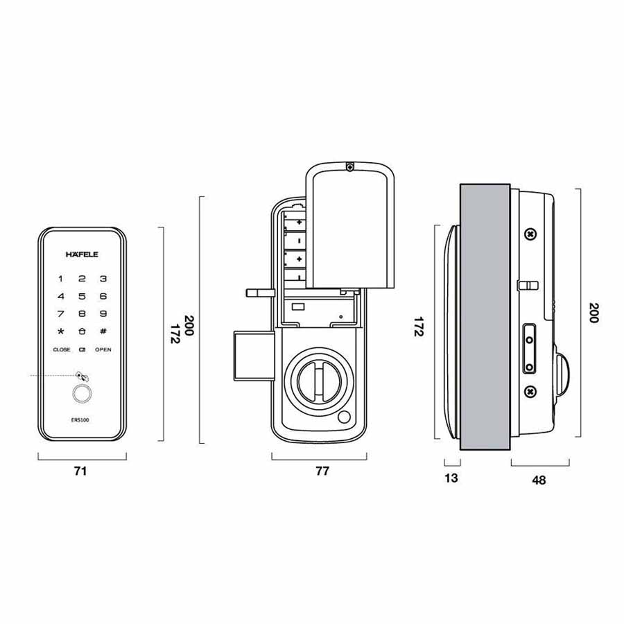 Khóa điện tử Hafele ER5100 912.20.200