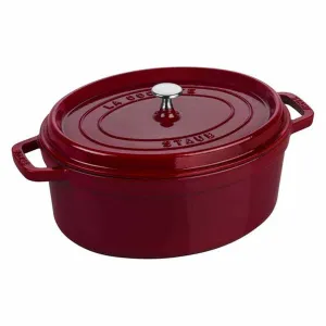 Nồi gang oval Staub màu đỏ lựu 31cm – 5.5L