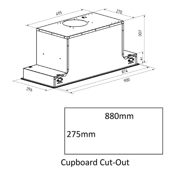 Máy hút mùi âm tủ Canzy CZ 68DT