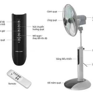 Quạt đứng cao cấp ASIA có điều khiển từ xa D16009