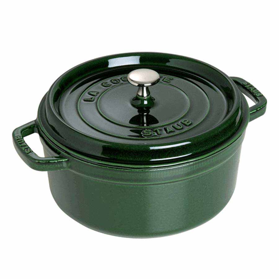 Nồi gang tròn Staub màu xanh rêu 14cm – 0.8L - toàn cảnh sản phẩm