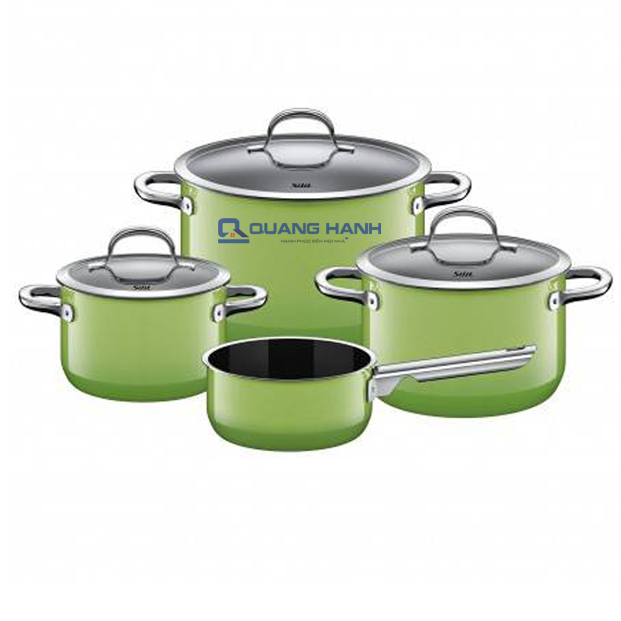 Bộ nồi Silit Passiona Set 4 3 nồi 1 quánh màu xanh - toàn cảnh sản phẩm