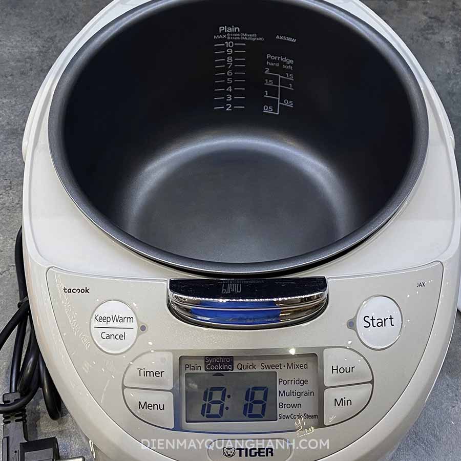 Ảnh thực tế Nồi cơm điện tử Tiger JAX-R10W 1 lít