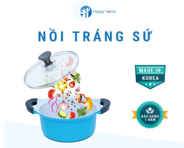 Nồi cote tráng sứ size 20cm – Happy Home Pro - toàn cảnh sản phẩm