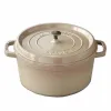 Nồi gang tròn Staub màu kem 26cm – 5.2L