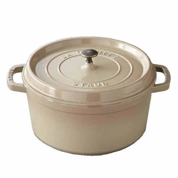 Nồi gang tròn Staub màu kem 26cm – 5.2L