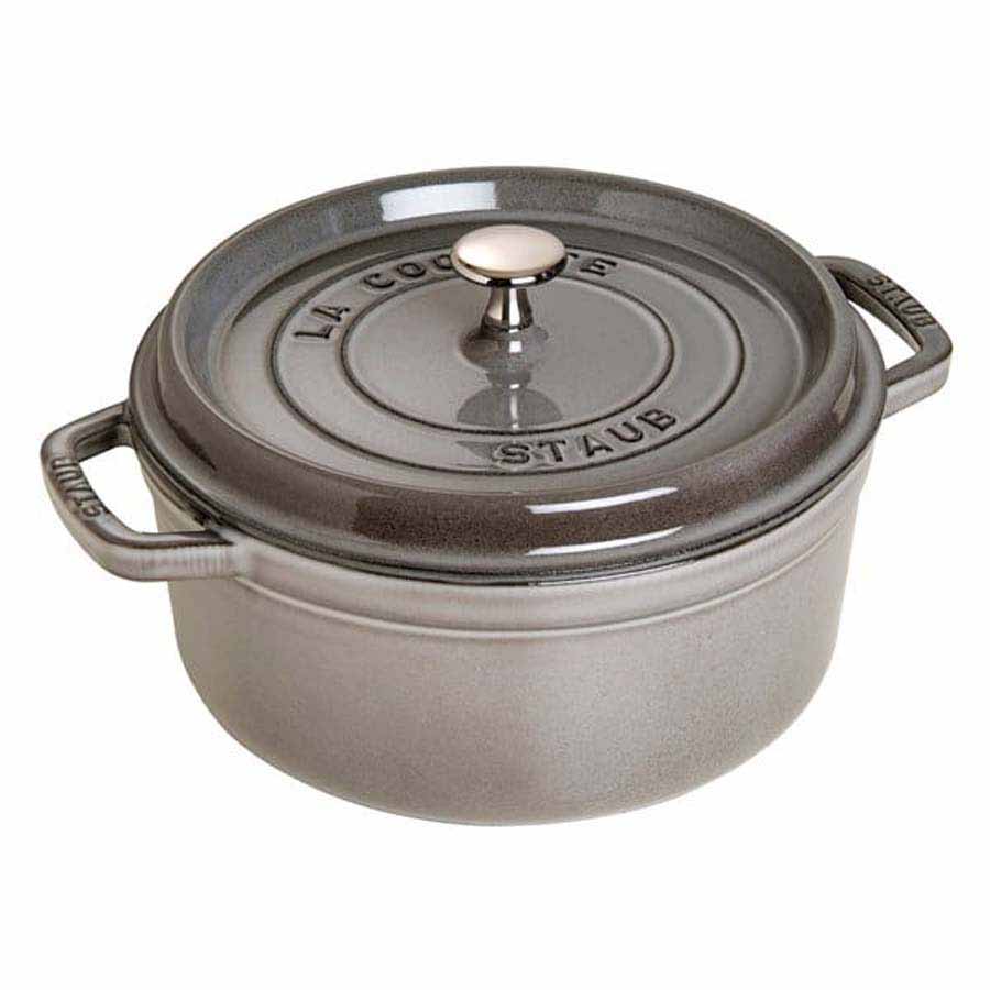 Nồi gang tròn Staub màu xám 24cm – 3.8L - toàn cảnh sản phẩm