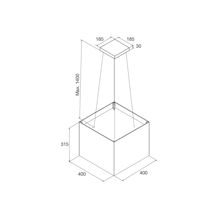 Máy hút mùi đảo Malloca Concrete K 400BR