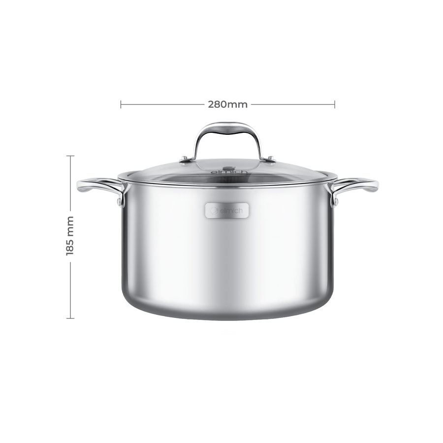 Nồi inox 3 lớp cao cấp đáy liền Trimax XS EL3750 size 28cm