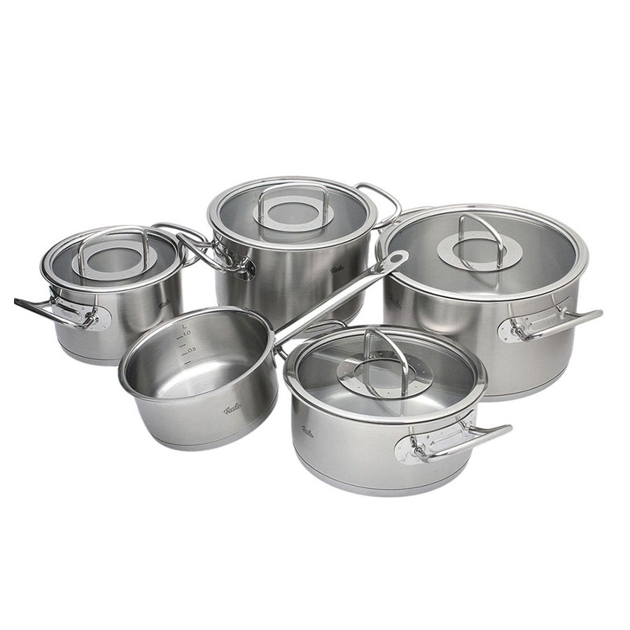 Bộ nồi inox cao cấp Fissler Original Profi 5 món (nắp kính) - toàn cảnh sản phẩm