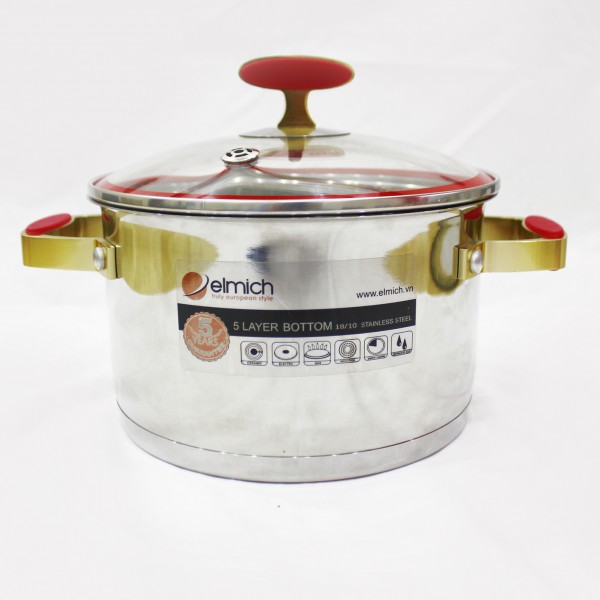 Nồi inox Elmich 304 red velvet 28cm
