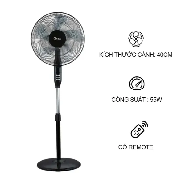 Quạt đứng Midea FS40-15QR có điều khiển