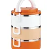 Camen đựng cơm La gourmet® Millennium PAC2GO 3 ngăn 2.1L(cam/trắng)