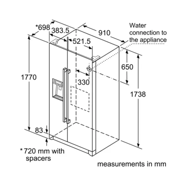 Tủ lạnh Side by Side 522 lít Bosch KAG90AI20G