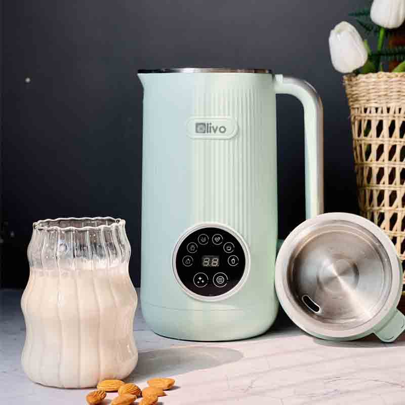 Ảnh thực tế Máy làm sữa hạt Olivo CB400 Pro 600ml nắp inox