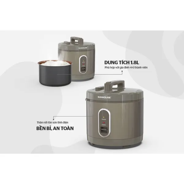 Nồi cơm điện Sunhouse 1.8 lít SHD8631