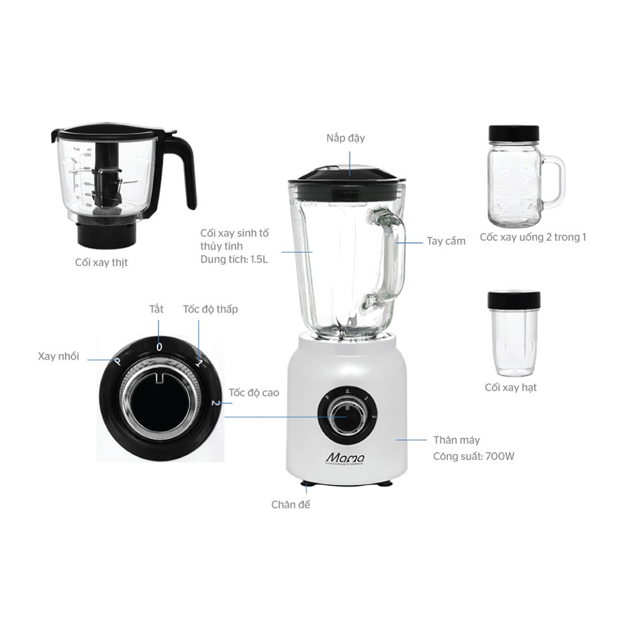 Máy xay sinh tố đa năng Sunhouse MAMA SHD5353W