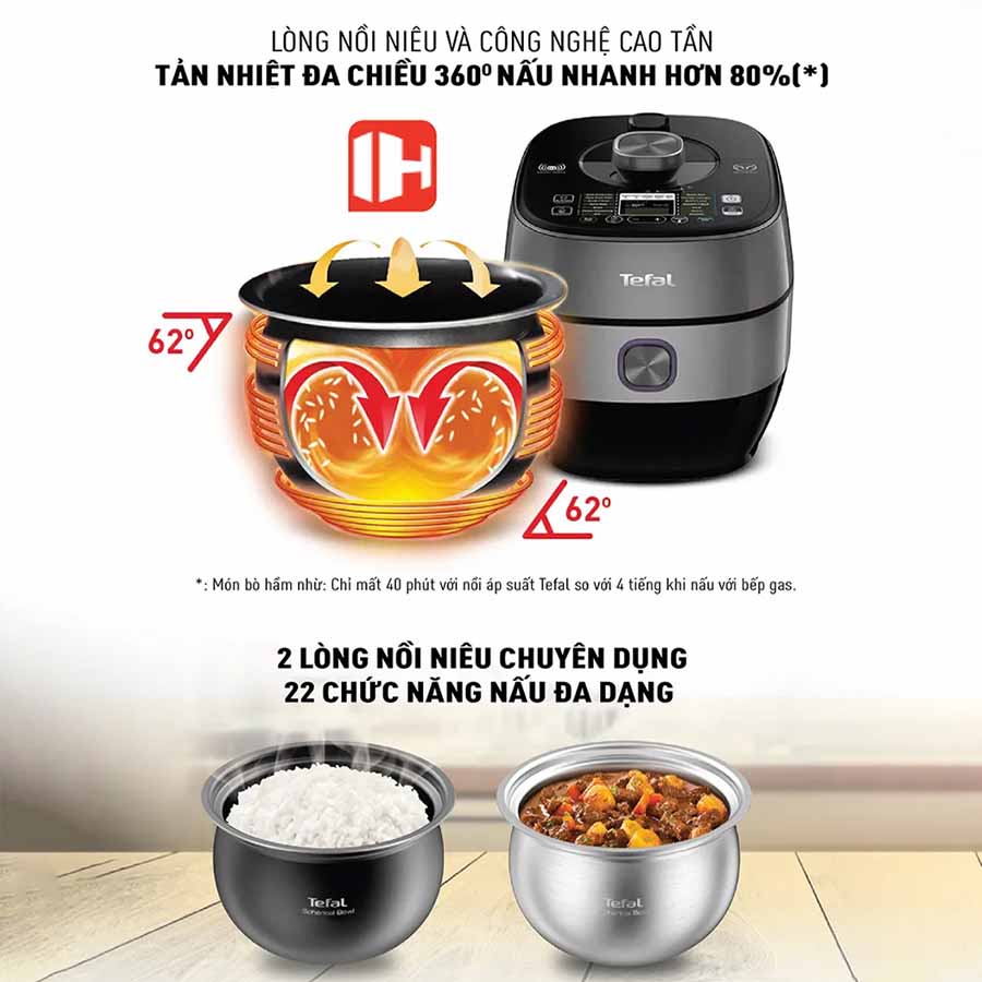 Nồi áp suất Tefal Smart Pro IH Multicooker CY638868
