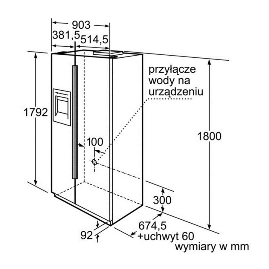 Tủ lạnh Side by Side 510 lít Bosch KAN58A55