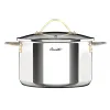 Nồi hầm inox 304 cao cấp Ciwete 32cm nắp kính SS0101-C