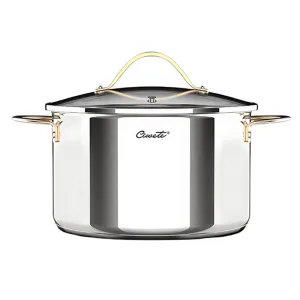 Nồi hầm inox 304 cao cấp Ciwete 32cm nắp kính SS0101-C